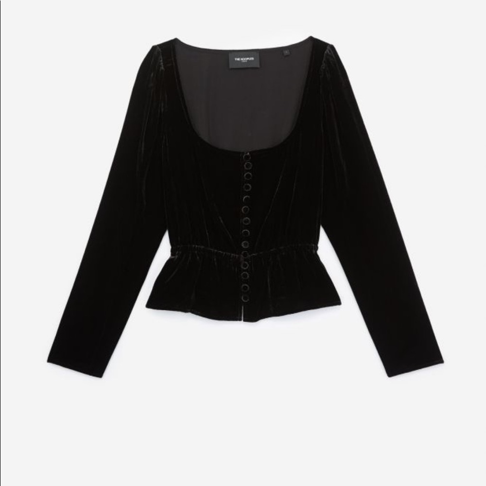 The Kooples Cute Black Velvet Top - Size 0 XS